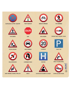 Aky-Gk0014A Ahşap Puzzle Trafik İşaretleri 30X30